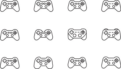 Game controller of gaming and e-sports line art icon set. Flat black color editable line vector illustration © MdMujahidFakir