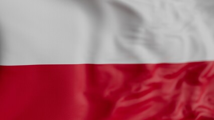 Poland flag waving with the wind, 3D illustration.