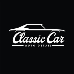 classic silhouette car logo template