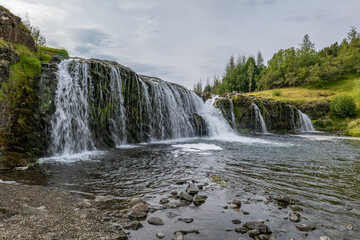 Obraz premium The waterfall Reykjafoss in Iceland