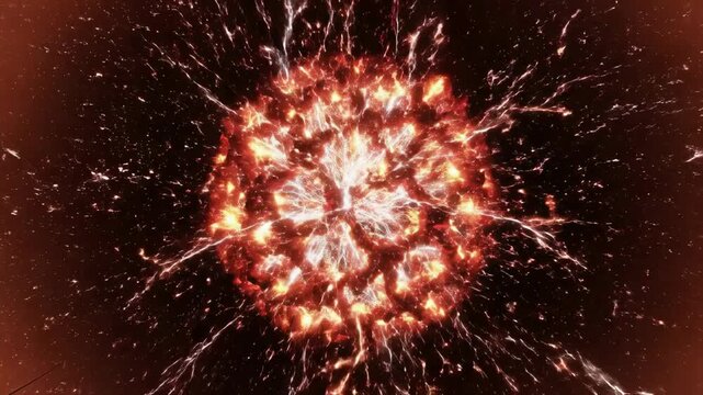 Fiery Burst: A visual spectacle of a core explosion, radiating a vibrant display of energy and chaos, symbolizing intense power