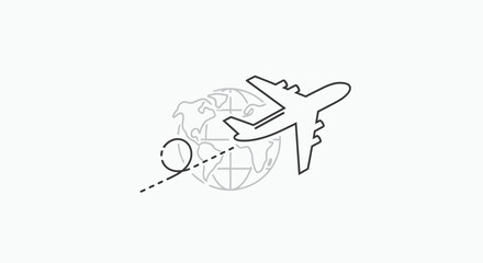 Aircraft flying across the world, illustrating global travel and international destinations with