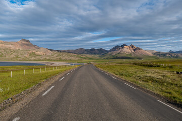 motorway in landscapes of Iceland