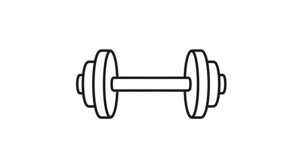 Conceptual Fitness: Minimalist Dumbbell Icon for Strength and Wellness design concept