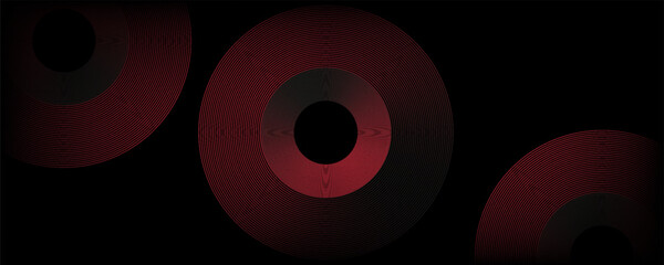 Abstract grey and red circle line vector on dark background. Modern simple overlap circle lines texture creative design. vector Eps10