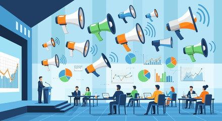 Effective marketing campaign presentation with data analysis and promotional communication strategy