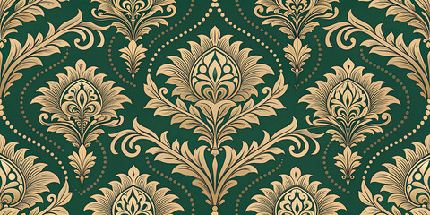 Fototapeta premium Luxury damask pattern background with decorative ornaments antique elements for classic vintage design greeting card invitation or royal wallpaper