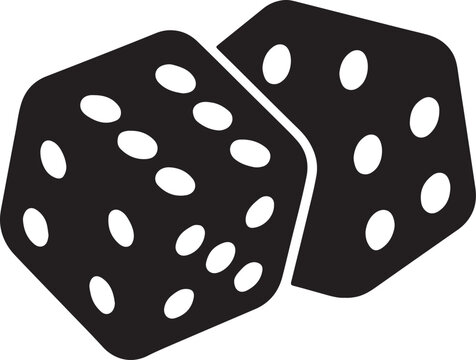 lucky dice silhouette vector art