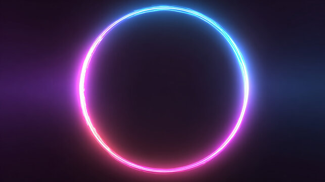 A vibrant neon circle emitting a radiant glow, captivating the eye with its mesmerizing light