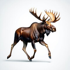 Obraz premium Majestic Moose in Dynamic Pose - Wildlife Portrait