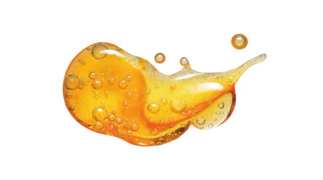 Amber gel skincare swatch with air bubbles smear, transparent, bubble, serum, skincare, gel, amber