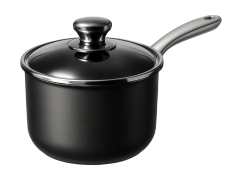 A non-stick aluminum saucepan with a tight lid, ideal for simmering sauces in an apartment.