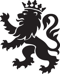 British lion crest silhouette vector art illustration