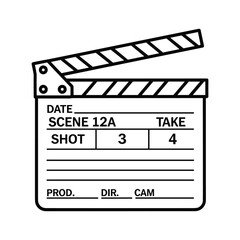 Obraz premium Clapperboard for film production, isolated on