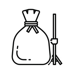 Sandbag for lighting equipment on a stand isolated on