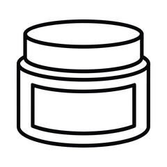 Simple outline drawing of a cosmetic cream jar