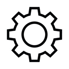 Simple outline of a gear or cogwheel icon