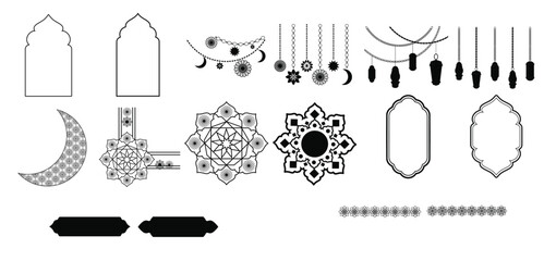 islamic decoration illustration set 