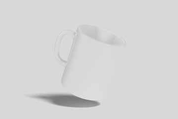 Realistic white cup isolated on transparent background. Vector template for Mock Up. Vector illustration