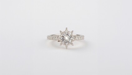 Star point radiant ring capturing celestial sparkle on plain white background