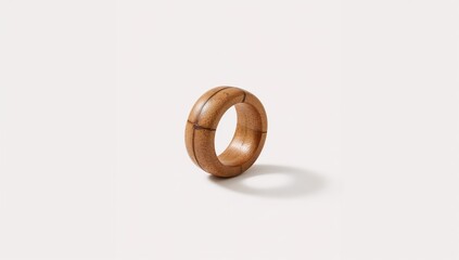 Bamboo wooden ring showing sustainable natural aesthetics on plain white background