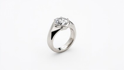 Diamond shaped angular ring expressing bold geometric sharpness on plain white background