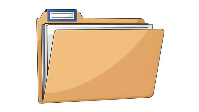 Folder icon vector illustration for document management and file organization in office and business on transparent background