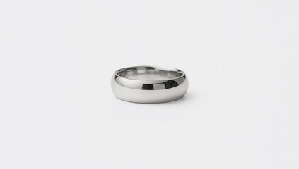 Nickel polished metal ring offering simple reflective finish on plain white background