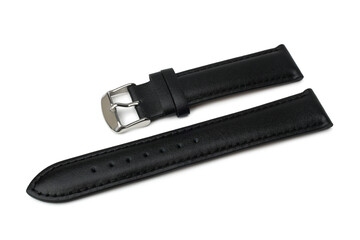 Leather black watch strap 