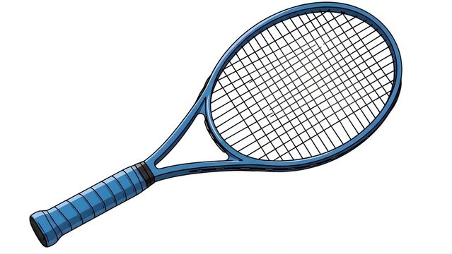 Blue tennis racket illustration for sports equipment and recreation activities on white background image stock on transparent background