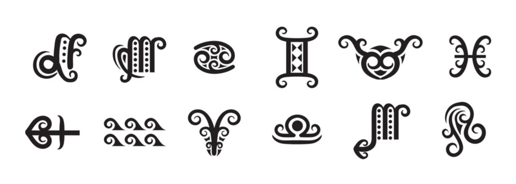 Koru Zodiac Sign Vector.