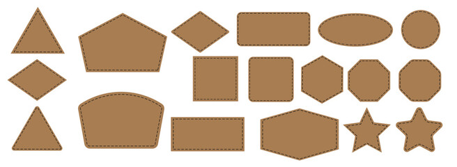  leather patch icon vector set leather pattern illustration