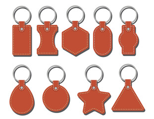 leather keychains vectors