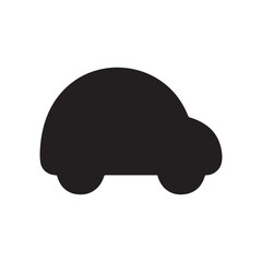  Compact Car Silhouette Icon – Black Vehicle Symbol for Transport and Parking