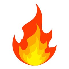 Fire emoji vector symbol sign in flat style. vector illustration of flame	