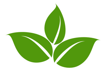 Leaf vector symbol, leaf illustration or leaf emoji in flat style. Spring leaf design, ecological nature theme.	
