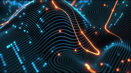 Abstract Digital Waveform and Quantum Data Stream - Powered by Adobe