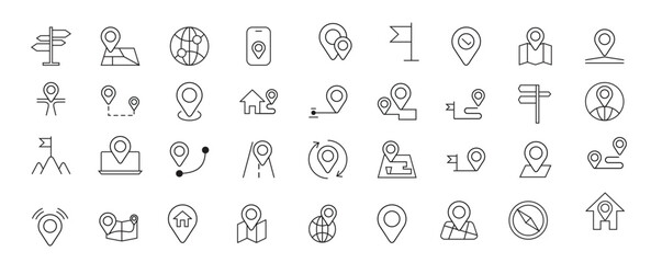 location icons set navigation icons set map pointer icons 