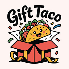 Taco gift box illustration