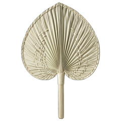 Woven palm leaf fan on black isolated on white transparent background png 2025 2026 download
