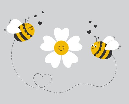 Cute Cartoon Bee Vector T-shirt Design