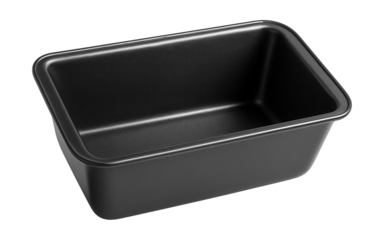 Non-stick metal loaf pan for baking bread at home.