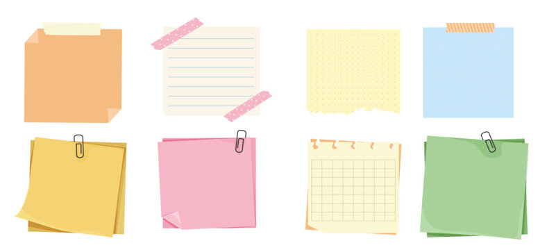 memo notes paper for note with clip postit planner