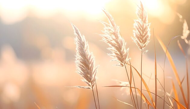 Golden hour whispers - Pampas grass in the suns embrace.