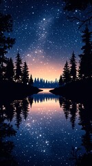 Fototapeta premium Starry Sky Reflection