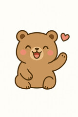 Cute bear sticker 