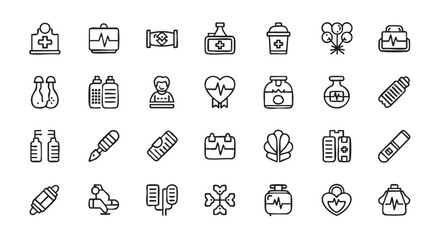 Fototapeta premium Medical Icons Set for Healthcare and Hospital Related Concepts Designs