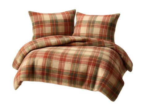 Cozy plaid flannel bedding set, ideal for a woodland retreat.