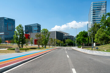 Financial District Road and Office Building