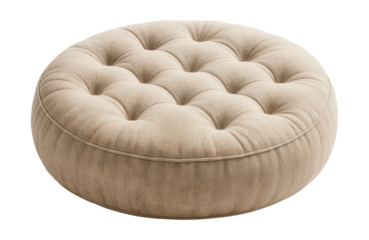 Spacious tufted floor pillow ideal for meditation in a tranquil home setting.